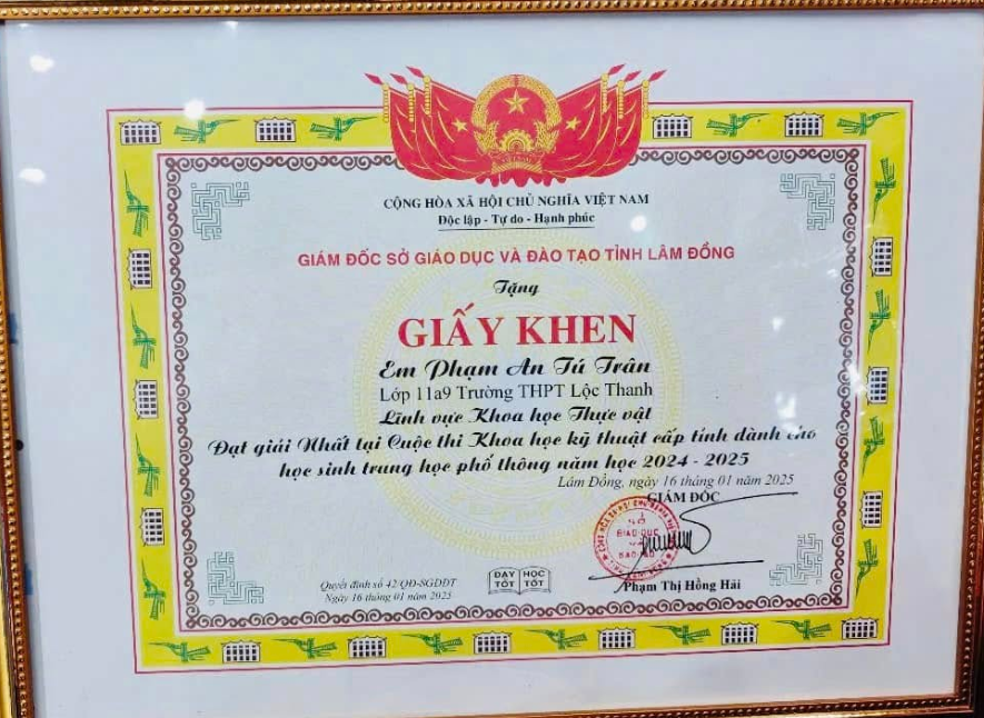 NIỀM TỰ HÀO CỦA TRƯỜNG THPT LỘC THANH TẠI CUỘC THI KHOA HỌC KỸ THUẬT CẤP TỈNH NĂM HỌC 2024 - 2025