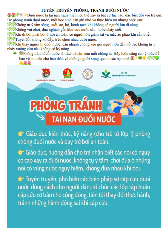 TUYÊN TRUYỀN PHÒNG, TRÁNH ĐUỐI NƯỚC
