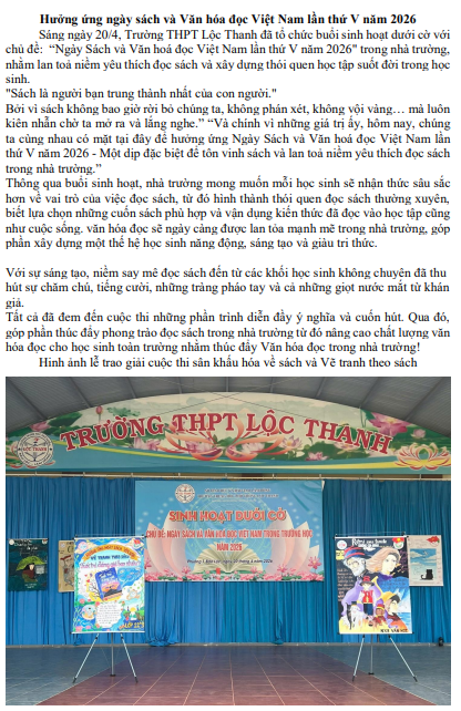 Hưởng ứng ngày sách và Văn hóa đọc Việt Nam lần thứ V năm 2026
